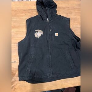 Men’s Carhartt Marine patches Hooded vest 3XL